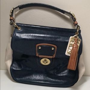 Navy, White, and Tan Coach purse